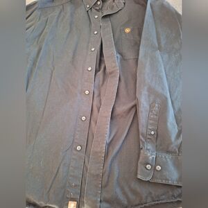 Men's Black Button-Up Ariat Shirt, Size Xxl
